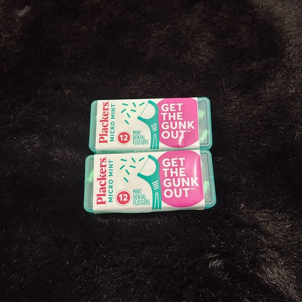 Plackers Micro Mint Dental Flossers Travel Cases - 2 Pack (12 Flossers Each)